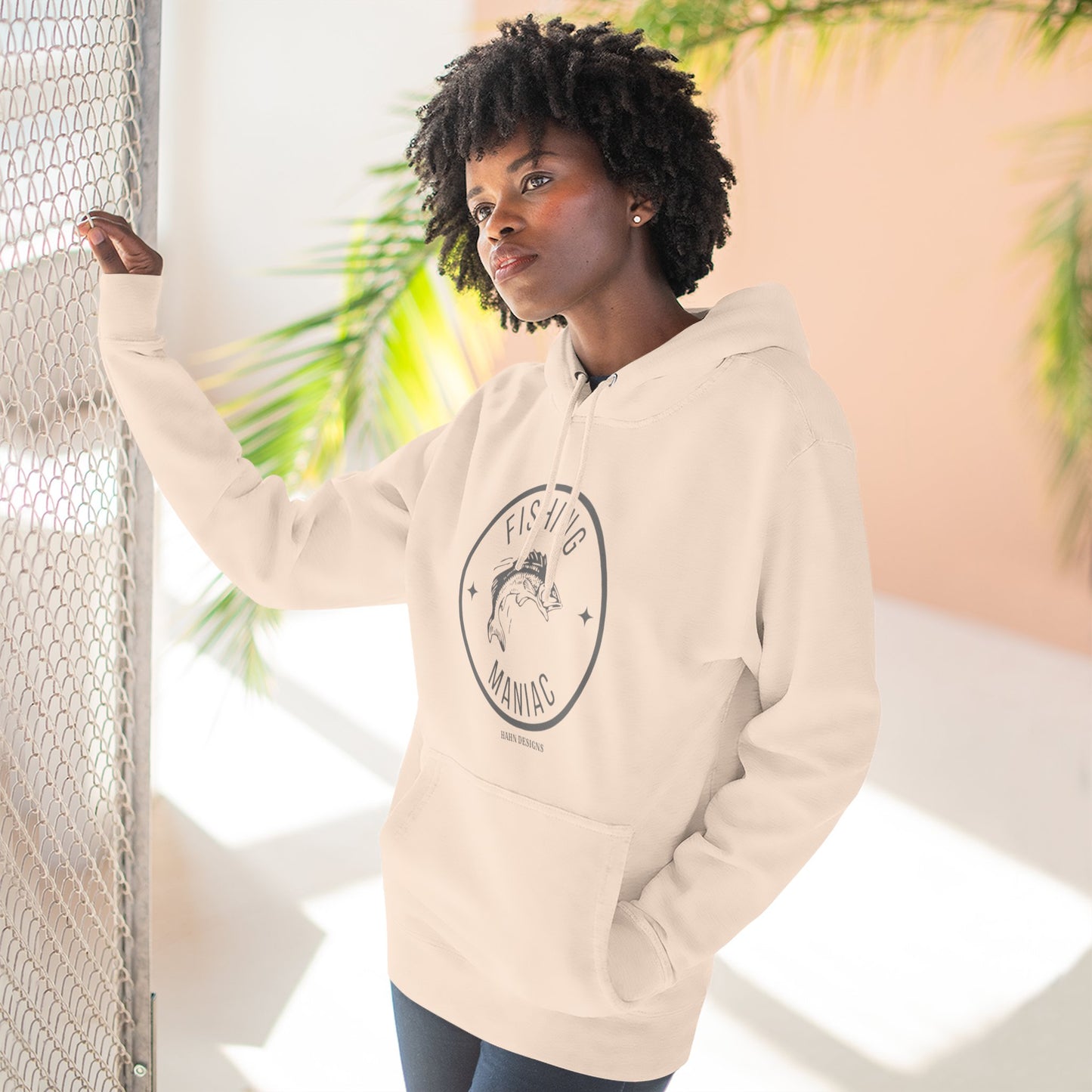 'HAHN' - FISHING MANIAC - THREE PANEL FLEECE HOODIE