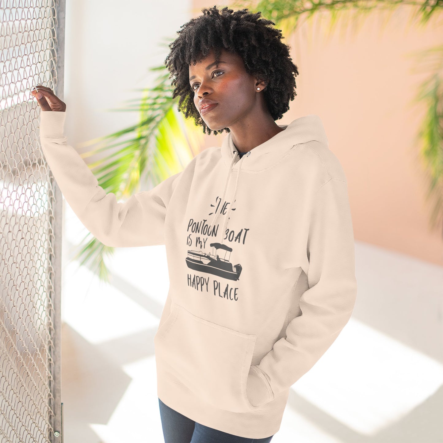 HAPPY PLACE - THREE PANEL FLEECE HOODIE