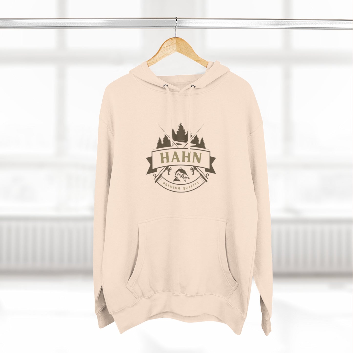 'HAHN' - ROD AND REEL - THREE PANEL FLEECE HOODIE