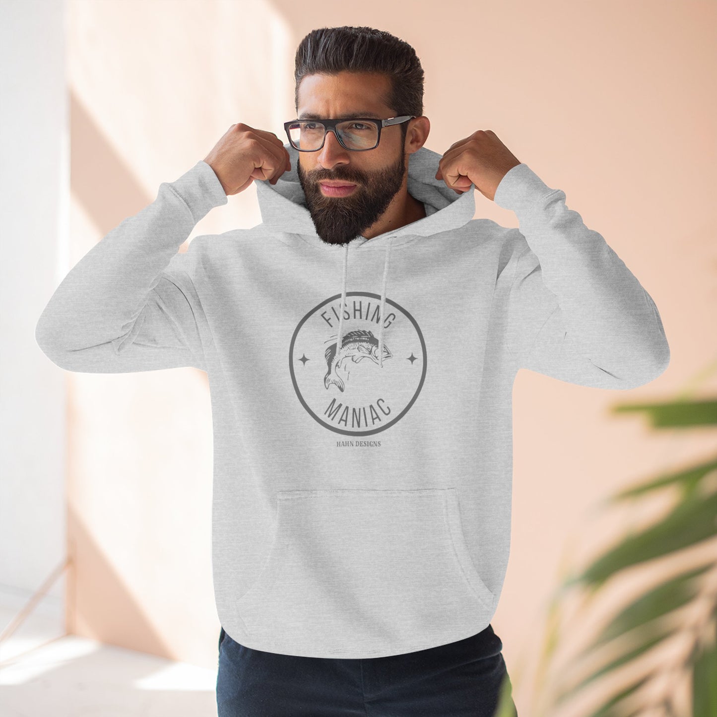 'HAHN' - FISHING MANIAC - THREE PANEL FLEECE HOODIE