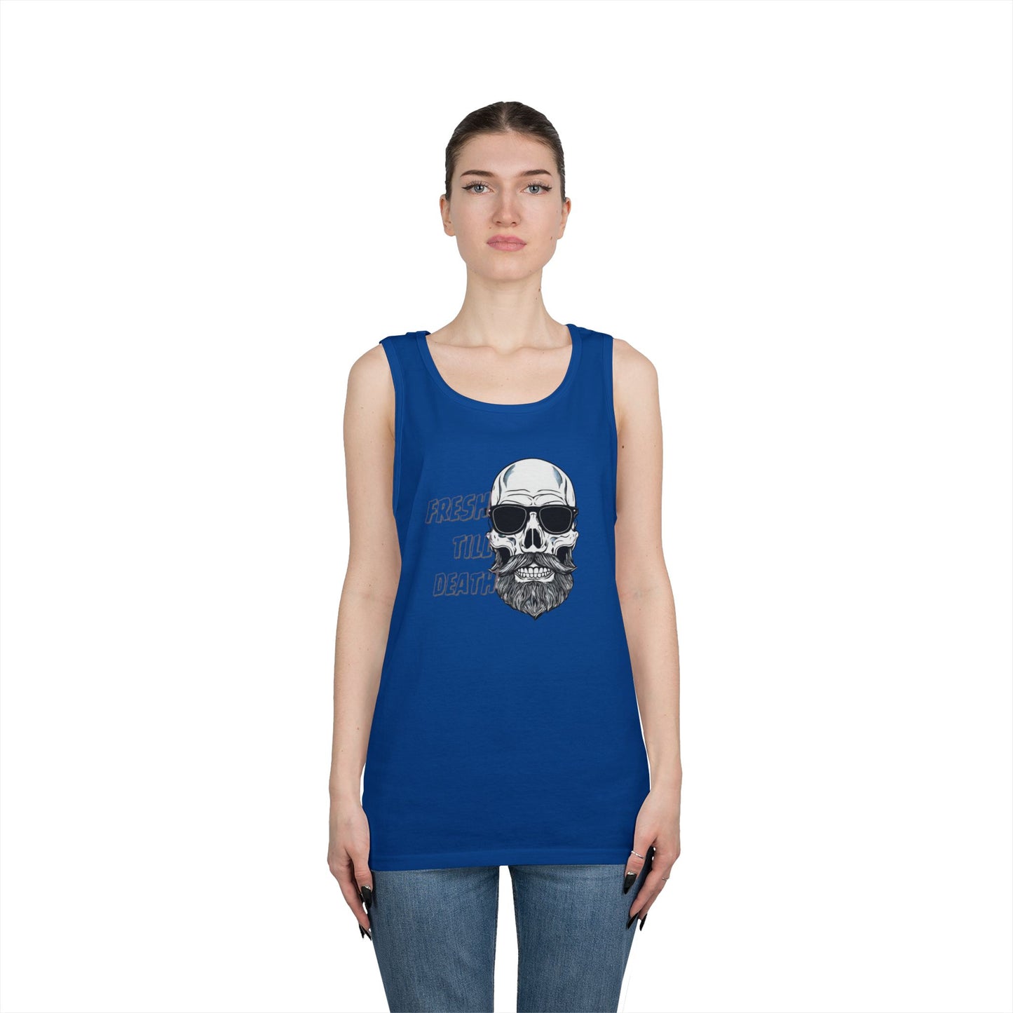 'FRESH TILL DEATH' BALDY - UNISEX HEAVY COTTON TANK TOP